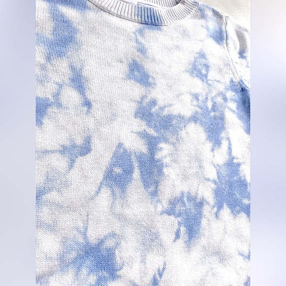 💥3/$30💥S/P Gap Soft Knit Tie-Dyed Look Sweater, White Blue, Long Sleeve, Crew - Picture 5 of 8